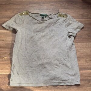 Ralph Lauren Petite short sleeved striped shirt size m